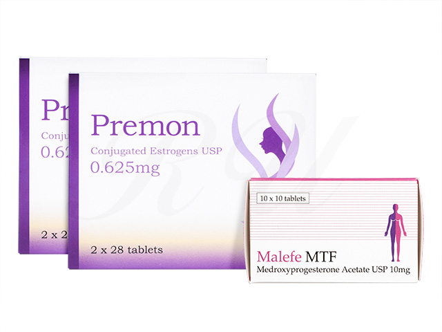 商品画像: プレモン0.625mg2箱+マレフェMTF10mg1箱